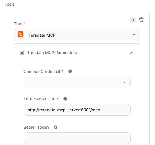 Teradata MCP configuration on an agent node