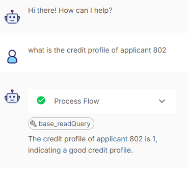 Credit profiling agent triggered through chat